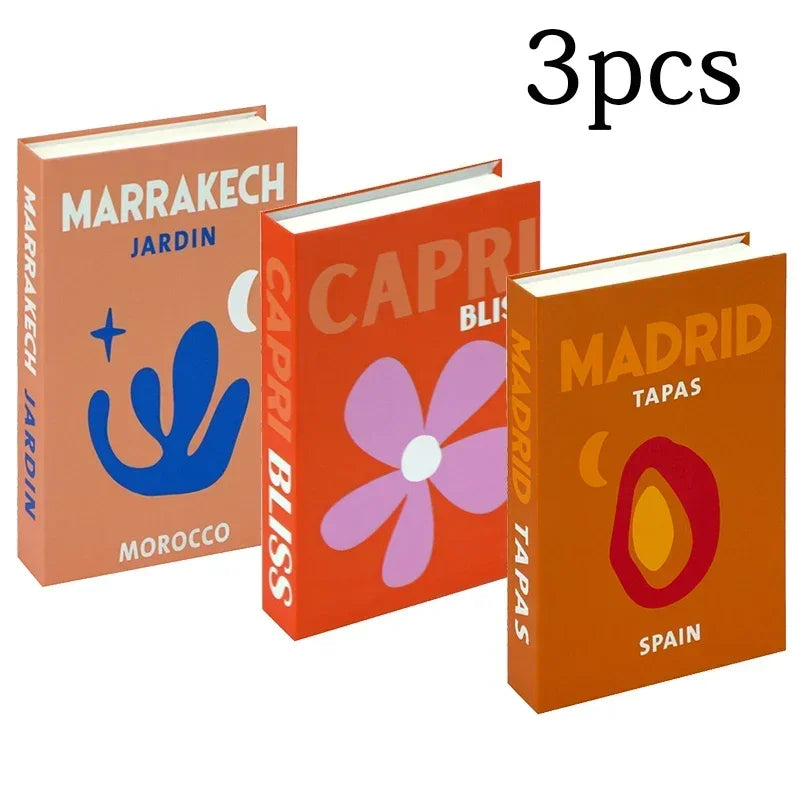 3Pcs Foldable Fashion Fake Books Living Room Decoration Designer Books Coffee Table Ornaments Club Hotel Room Villa Prop Books Beauty World Shop