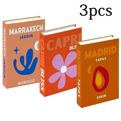 3Pcs Foldable Fashion Fake Books Living Room Decoration Designer Books Coffee Table Ornaments Club Hotel Room Villa Prop Books Beauty World Shop