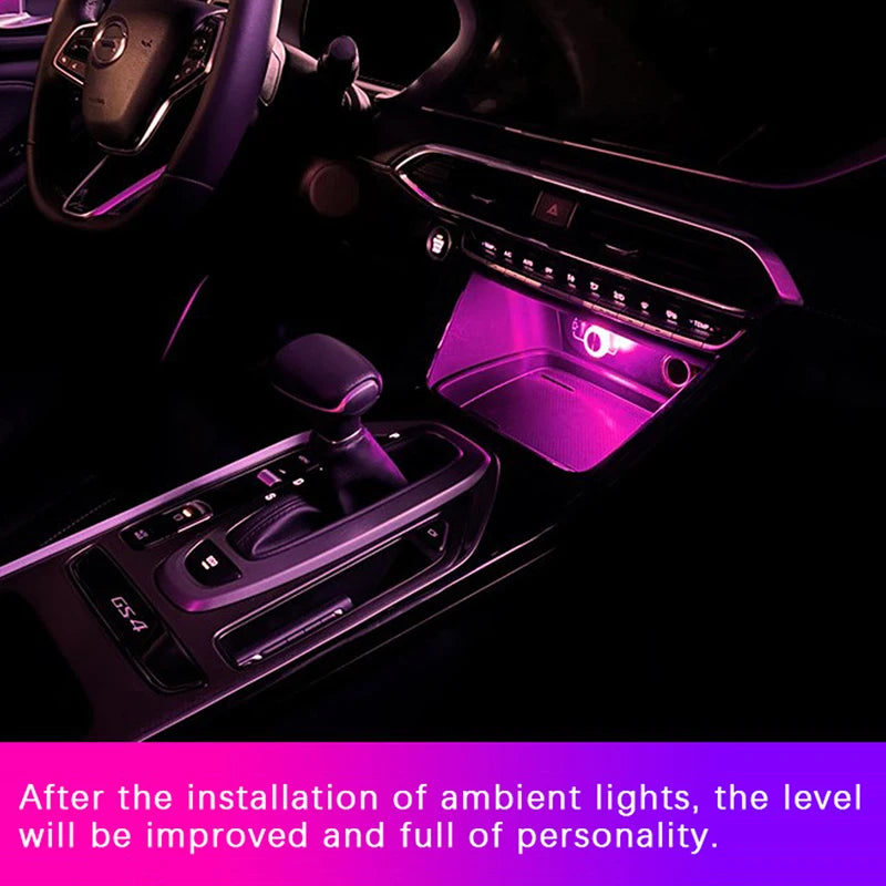 Portable Car USB Ambient Light Mini LED Decorative Atmosphere Lamps For Auto Interior Environment Light Computer Light Plug Play Beauty World Shop