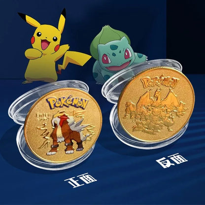 Pokemon commemorative Coin Metal Coins Anime Commemorative Coin Charizard Pikachu Golden Pokemon Cards Round Metal Coin Toy Gift Beauty World Shop