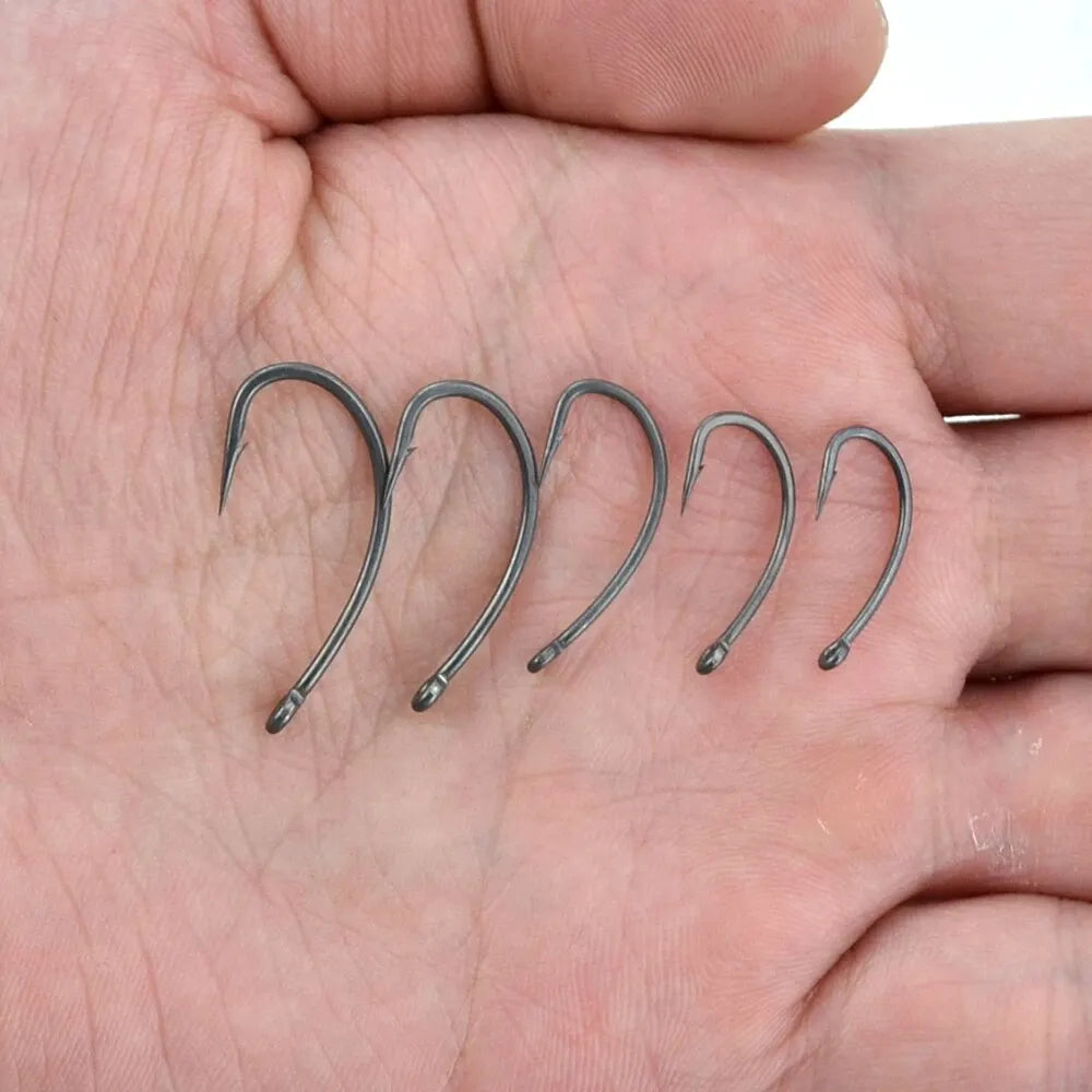 Hirisi 15x Carp Fishing Hooks With Eye Micro Barb High Carbon Steel Fish Hooks PTFE Coated Fishing Accessories X915 Beauty World Shop