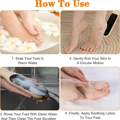 Professional Foot File Double Sided Deadskin Callus Remover for Feet Wooden File to Smooth Hard Coarse Tough Skin Foot Care Tool Beauty World Shop