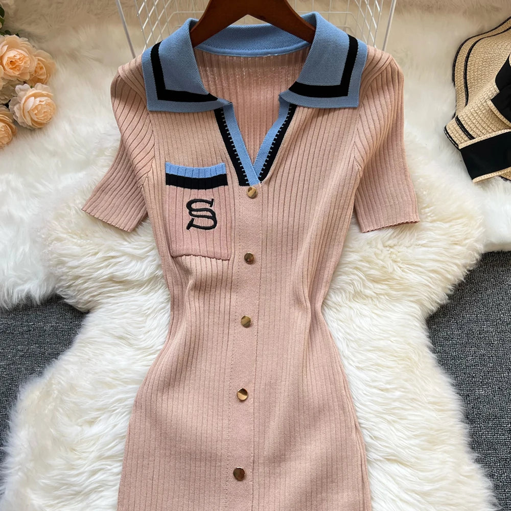 YuooMuoo Brand Fashion Summer Knitted Dress Women 2025 New Y2K Embroidery Long Bodycon Sweater Dress Streetwear Lady Vestidos Beauty World Shop