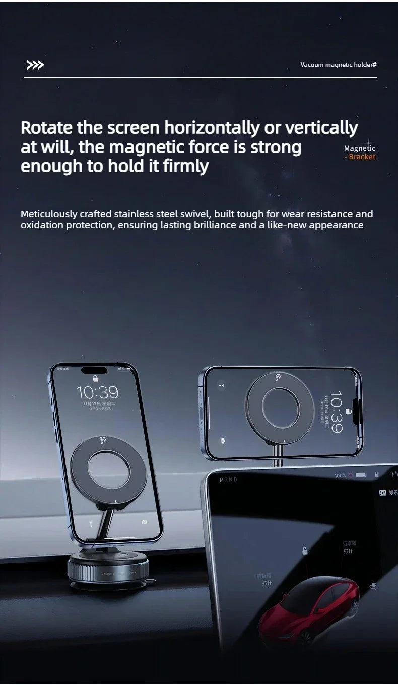 MagSafe Car Phone Mount, Ultra-Stable Magnetic Holder, 360° Rotation for IPhone Android Sleek Minimalist Dashboard Stand Beauty World Shop