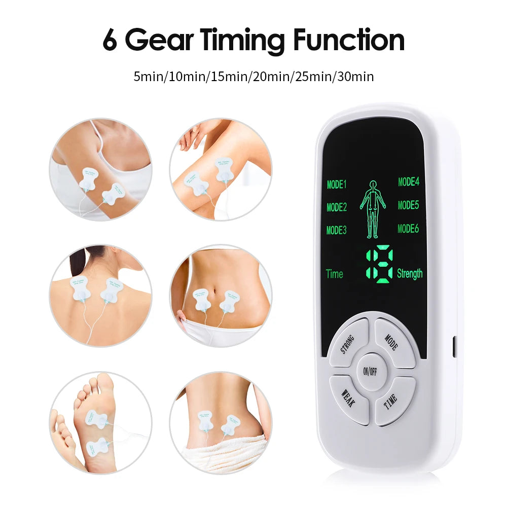 HOMEFISH Muscle Therapy Stimulator 6 Modes Tens Unit Machine Meridian Physiotherapy Pulse Abdominal Prostate Body Massager Beauty World Shop