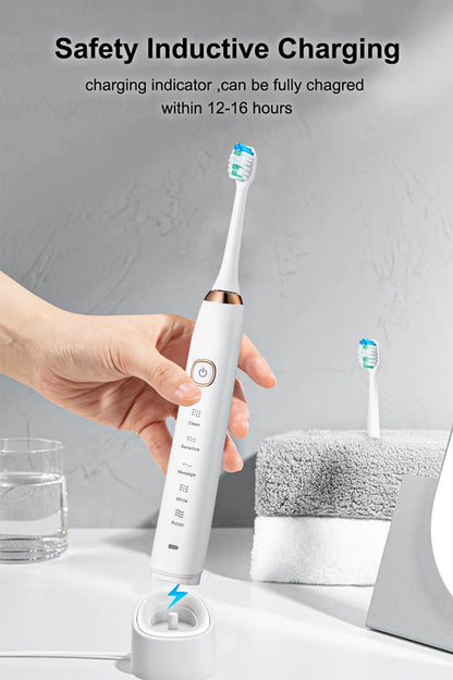 Sonic Electric Toothbrush Smart Ultrasonic Dental Teeth Whitening Rechargeable Adult Tooth Brush Sarmocare S100 With8 Brush Head Beauty World Shop
