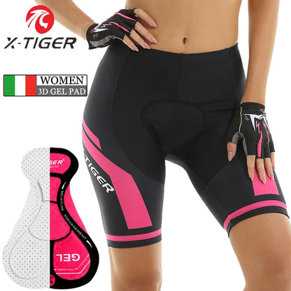 X-TIGER Women Cycling Shorts 5D Gel Padded Shockproof MTB Mountian Bicycle Shorts Road Racing Bike Shorts Summer Outfit Clothing Beauty World Shop