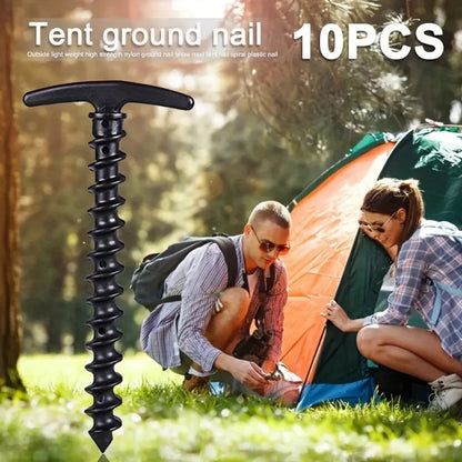 10 Pcs/Pack Outdoor Camping Tent Pegs Ground Nails Screw Anchor Stakes Pegs Hiking Tent Stakes Pins Tent Accessories Beauty World Shop