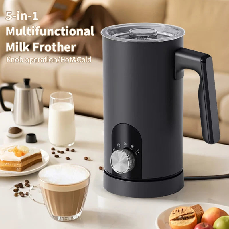 Electric Milk Frother Milk Foam Machine Automatic Milk Foamer for Cappuccino Coffee Latte 5in1 Electric Milk Frother Foam Maker Beauty World Shop