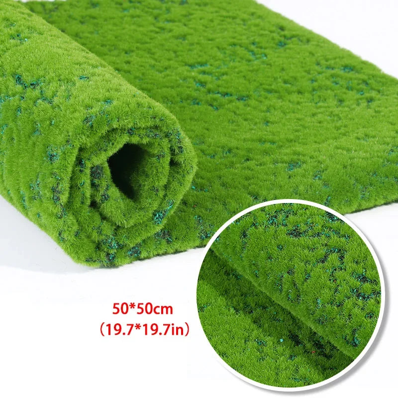 50X50cm Artificial Grass Rug Fake Moss Lawn Garden Landscape Turf Roll Festival Wedding Decoration  Mat Carpet Beauty World Shop