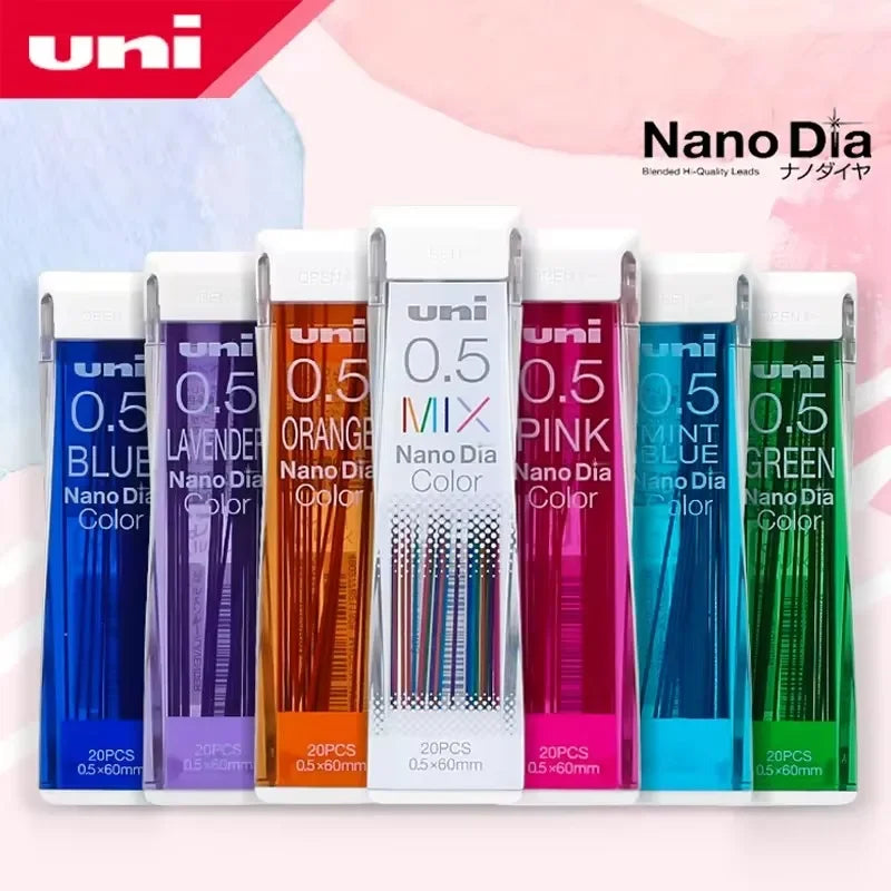 Japan Uni Nano Dia Color 0.5-202NDC Colored Mechanical Pencil Leads Refills 0.5mm Writing Supplies 202NDC Beauty World Shop