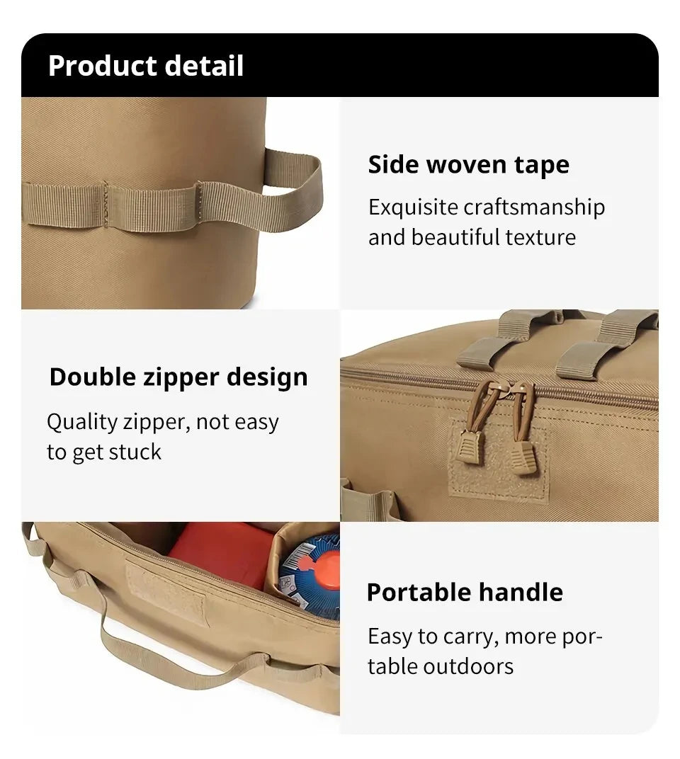 Outdoor Camping Gas Tank Storage Bag Large Capacity Ground Nail Tool Bag Gas Canister Picnic Cookware Utensils Kit Bag Beauty World Shop