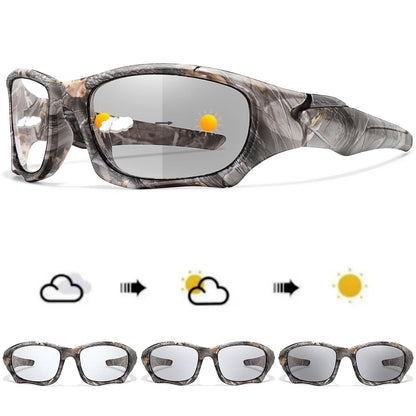 Photochromic Cycling Sunglasses Men Outdoor Sports Tactical Camouflage Goggles Vintage Driving Riding Fishing Windproof Beauty World Shop