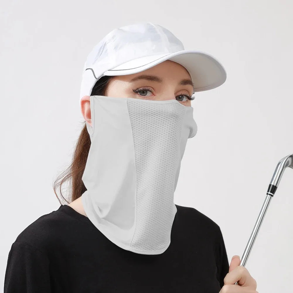 Unisex UV Protection Outdoor Neck Wrap Cover Sports Sun Proof Bib Ice Silk Mask Face Cover Neck Wrap Cover Sunscreen Face Scarf Beauty World Shop