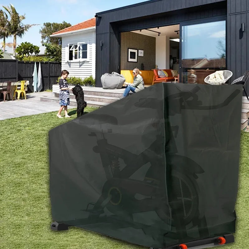 Waterproof Black Fitness Bike Cover - Durable Upright Sports Equipment Protection Cover Beauty World Shop