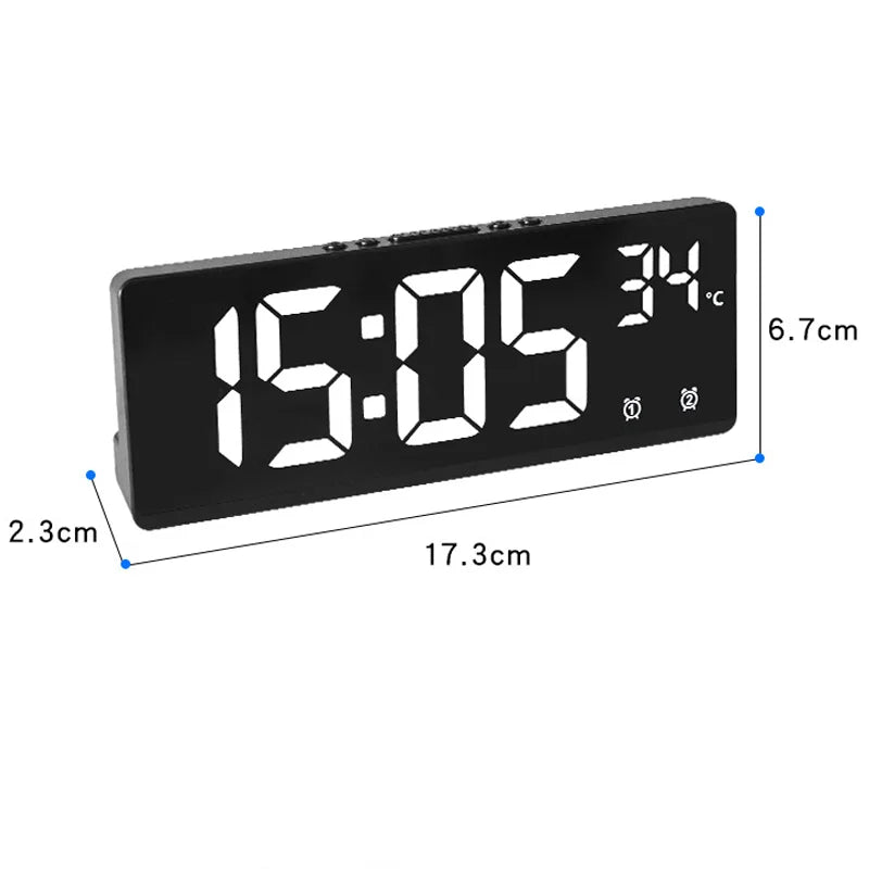 Creative Number Clock Color Nightlight Temperature Calendar Alarm Clock LED Large Number Electronic Clock Backlight Home Decor Beauty World Shop