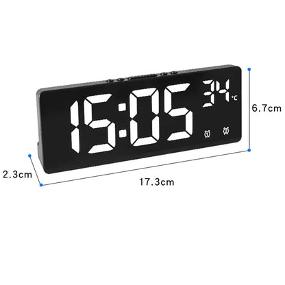 Creative Number Clock Color Nightlight Temperature Calendar Alarm Clock LED Large Number Electronic Clock Backlight Home Decor Beauty World Shop
