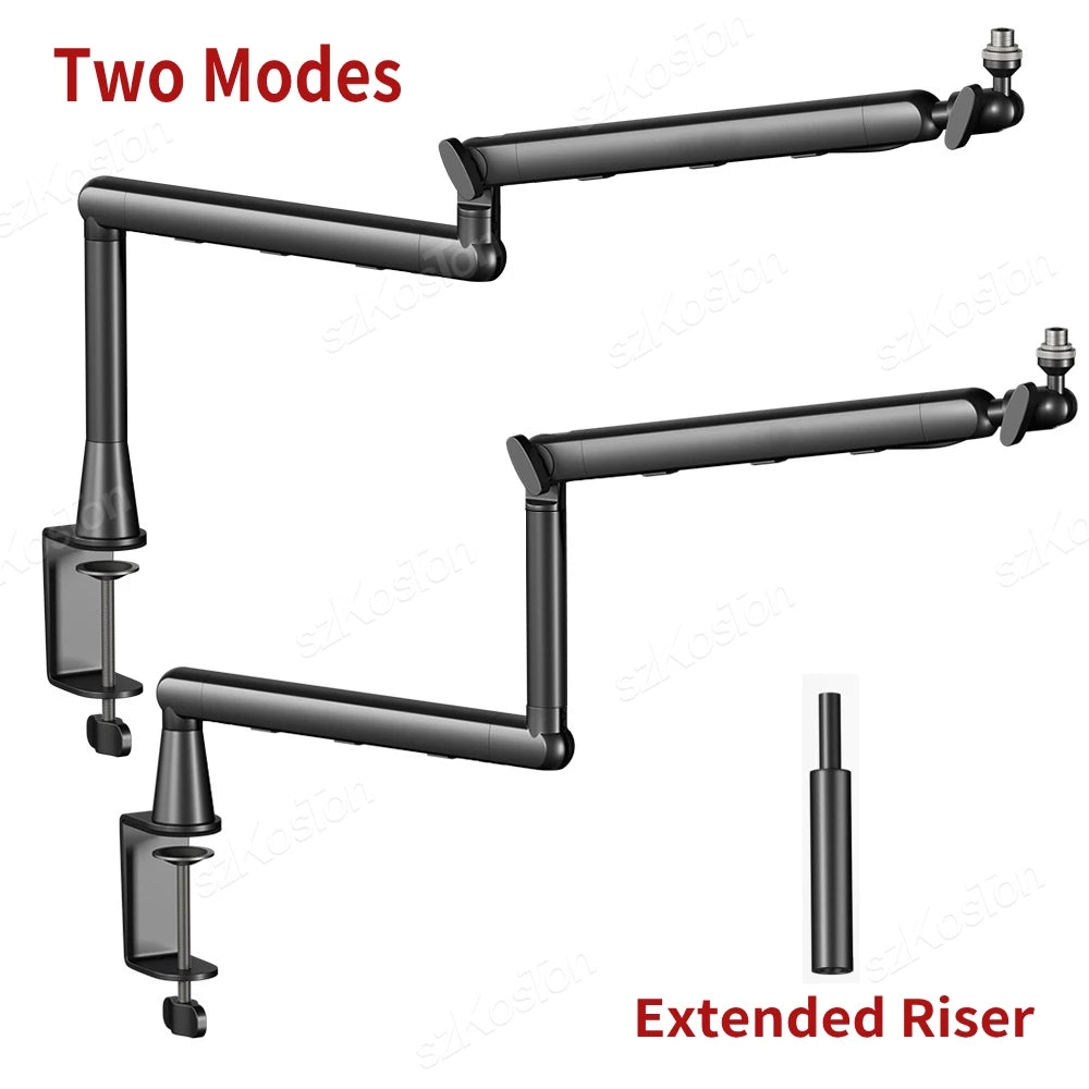 Professional Studio Low Profile Mic Arm with Extended Riser Cable Management Adjustable Microphone Stand for SM7B MV7 AM8 K688 Beauty World Shop