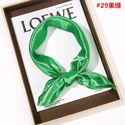 New Solid 60x60cm Square Scarf Single Imitation Silk Bright Light And Satin Performance Scarves Party Gift Beauty World Shop