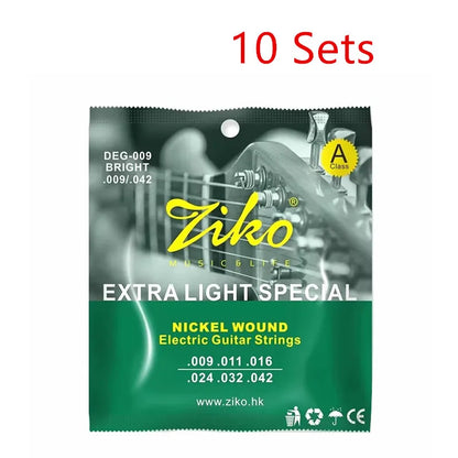 ZIKO DEG-009 Electric Guitar Strings Steel Core Surface Coating Nickel Extra Light Special Musical Instrument Accessorie Parts Beauty World Shop