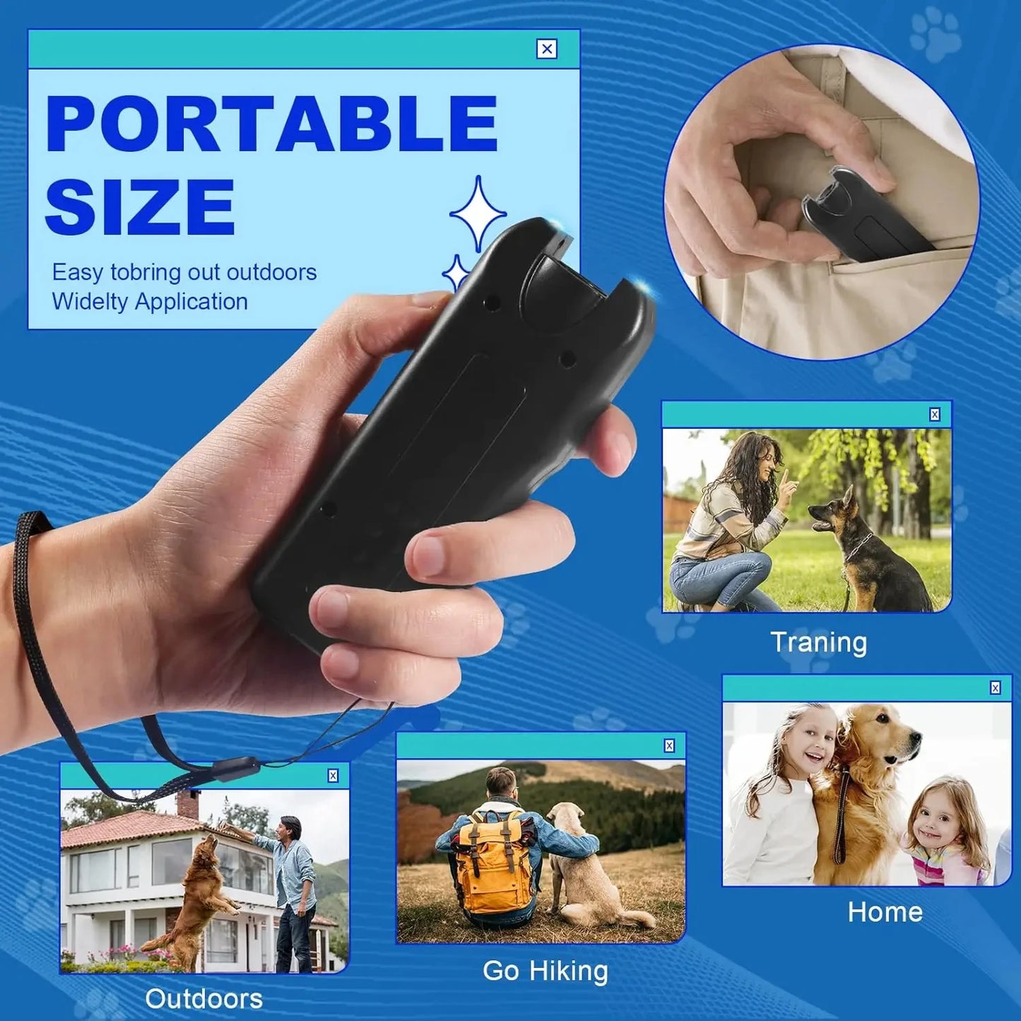 Dog Ultrasonic Repeller Pet Training Device Outdoor Deterrent Chaser Portable Anti-barking Device with LED to Repel Cats & Dogs Beauty World Shop