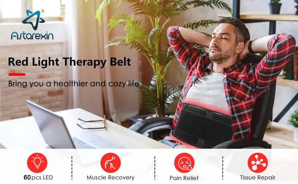 Infrared Light LED Healthcare Belt Waist Red Light Heating Massage Belt Pad Lumbar Back Waist Massager For Muscle Body Relief Beauty World Shop