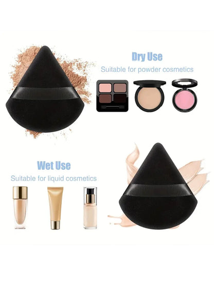 2Pcs/100Pcs  Triangle Powder Puff For Loose Powder Liquid Cosmetic Soft Plush Powder Puff Makeup Foundation Puff Makeup Tool Beauty World Shop
