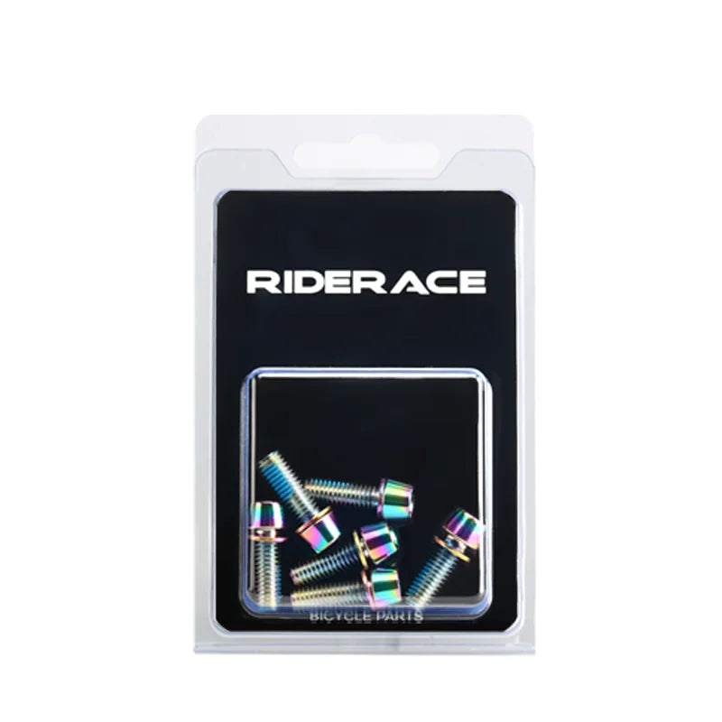 6 Pcs Bicycle Disc Brake Caliper Bolt Clamp Fixed Screws M6*18MM Titanium-plated Colorful Stainless Steel For MTB Mountain Bike Beauty World Shop