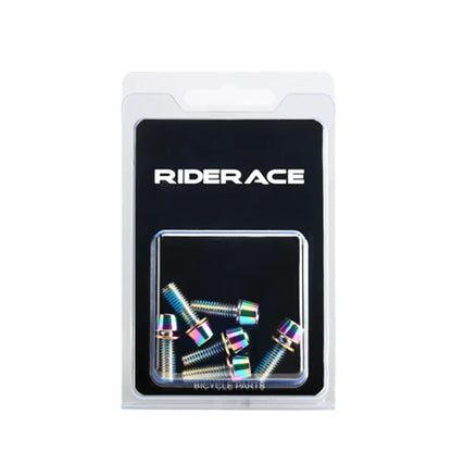 6 Pcs Bicycle Disc Brake Caliper Bolt Clamp Fixed Screws M6*18MM Titanium-plated Colorful Stainless Steel For MTB Mountain Bike Beauty World Shop