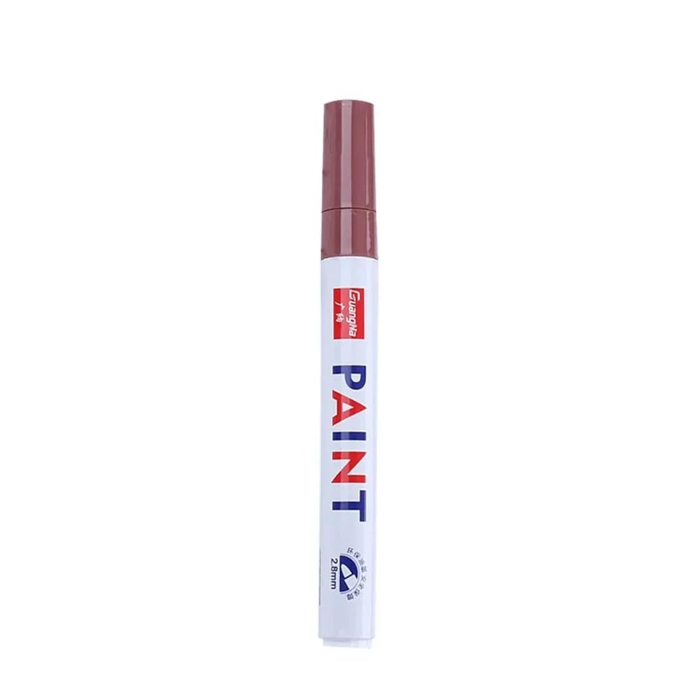 Car Paint Pen Waterproof Car Wheel Tire Oily Painting Mark Pen Auto Rubber Tyre Tread CD Metal Permanent Paint Marker Beauty World Shop