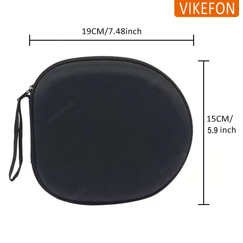 Headphone Carrying Case Shockproof Headset Pouch Capacity Handheld Earphone Container Company Travel Supplies Black