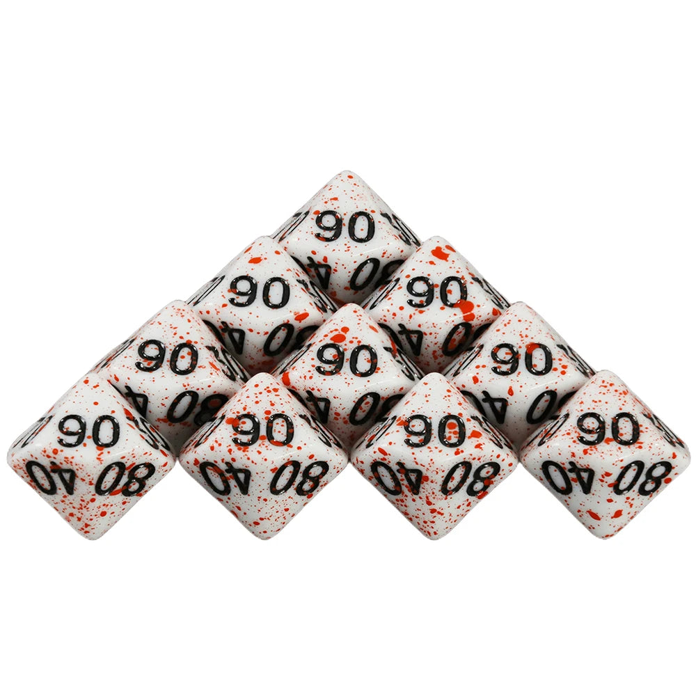 Dormia Dice DND Accessories Opaque White Acrylic Polyhedral Dice Set With Special Blood Effect For Table Board Role Playing Game Beauty World Shop