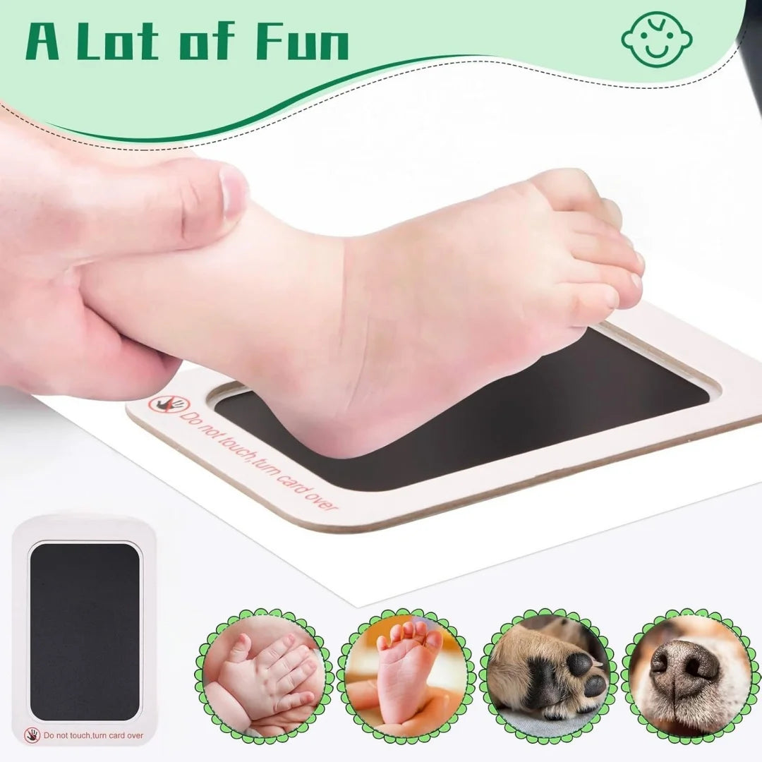 Baby Handprint and Footprint Kit Safe Non-Toxic Ink Pads Clean Inkless Touch Pet Paw Print Ink Kits with Beauty Fashion