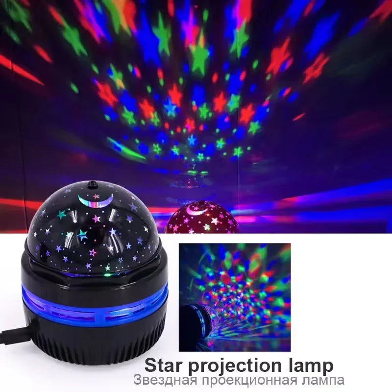 LED Starry Sky Night Lights USB Projector Lamp Magic Ball Moon Star Christmas Lights Home Room Atmosphere Decorations Beauty World Shop