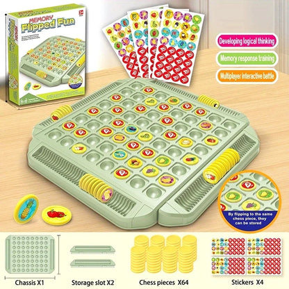 Kids' Educational Fruit Flip Memory Board Game - Creative Puzzle,2-4 Player Cooperative Strategy & Logic Training Beauty World Shop