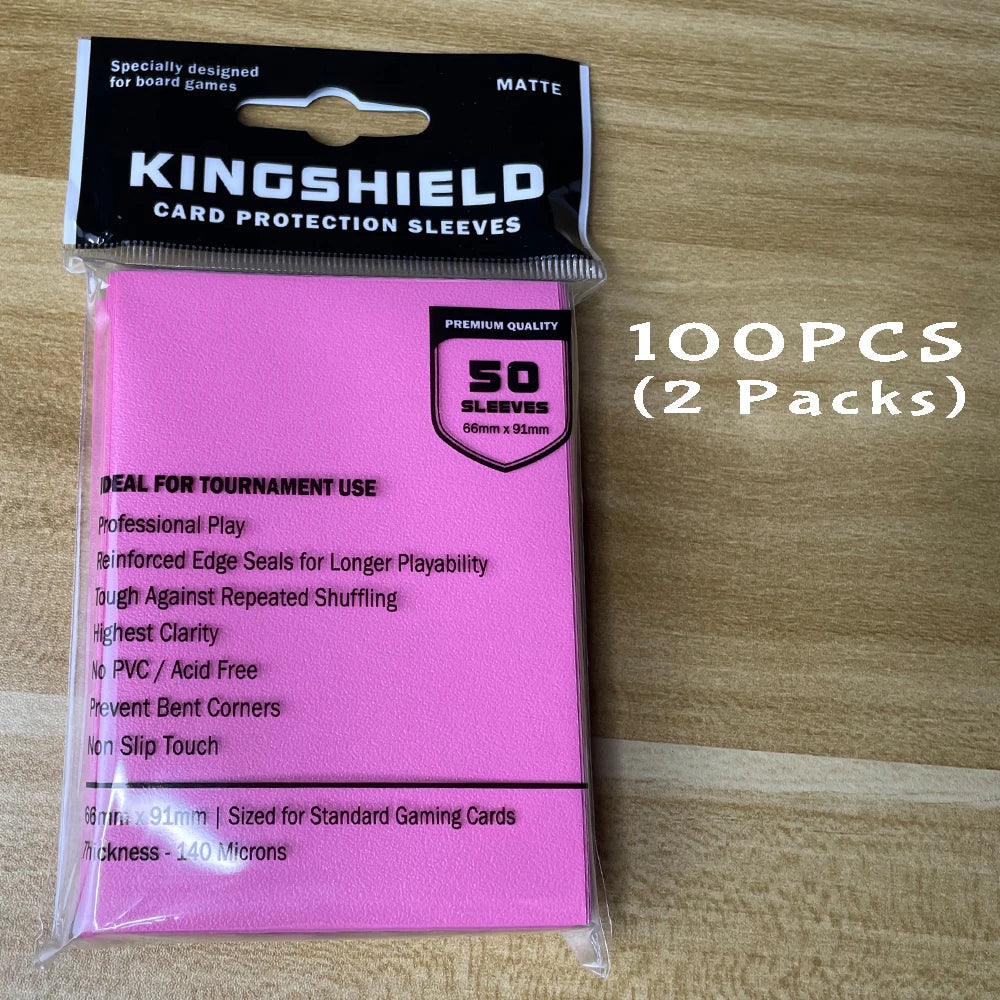 100PCS Matte Colorful Standard Size Card Sleeves TCG Trading Cards Protector Tarot Shield Board Games Cover PKM 66x91mm Beauty World Shop