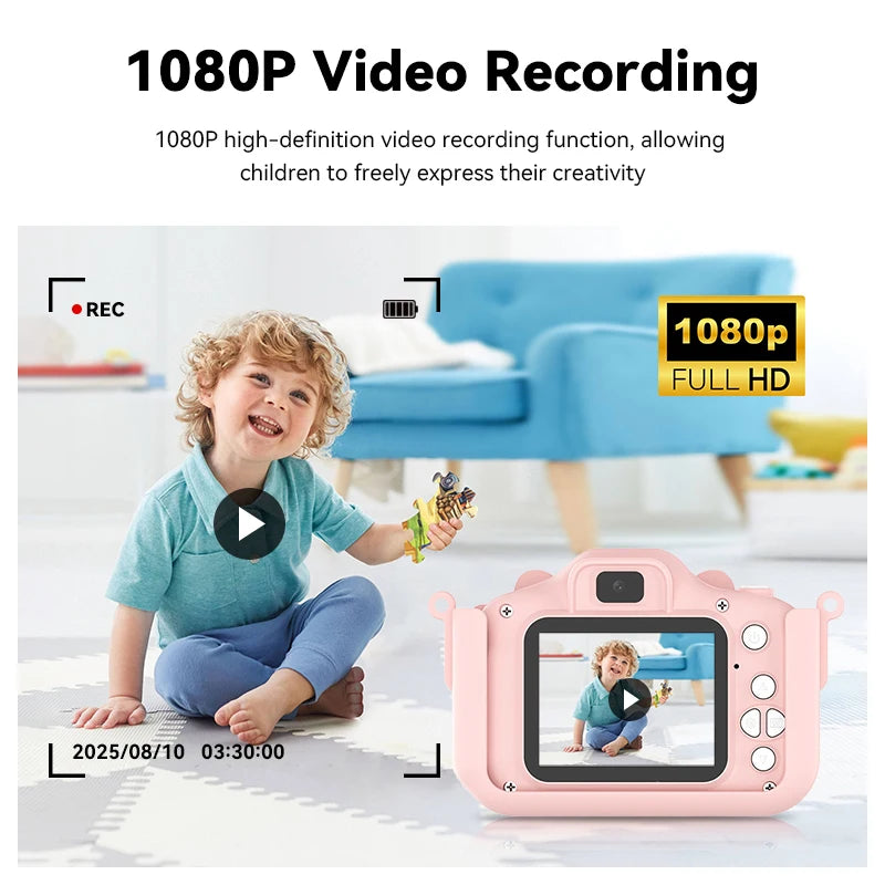 Christmas Children Camera HD 1080P Toddler Digital Video Camera 2.0inch Kids Camera with Silicone Cases Toys for Christmas Gifts Beauty Fashion