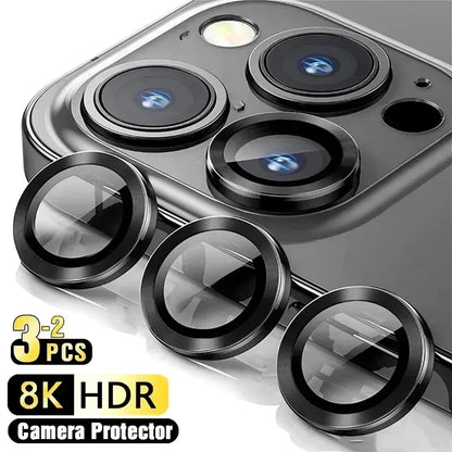 3-2pcs Metal Ring Camera Lens Protector for iPhone 12/13/14/15 pro Max 13 Mini 15 pro Max - Glass Lens Protection Beauty World Shop