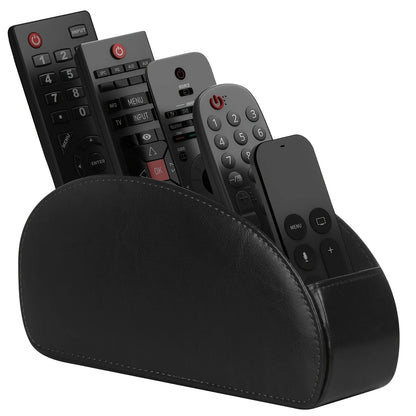 PU Leather Remote Control Holder5Compartments,Multi-Device Organizer for TV/DVD/Blu-Ray,Desk & DrawerStorageBoxHome&OfficeDecor Beauty World Shop