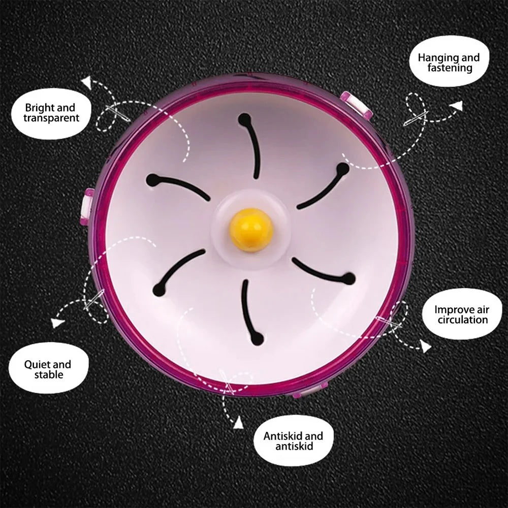 Hamster Wheel Running Disc Toy Sport Running Silent Transparent Small Pet Rotatory Jogging Wheel Toys Pet Hamster Cage Supplies Beauty World Shop