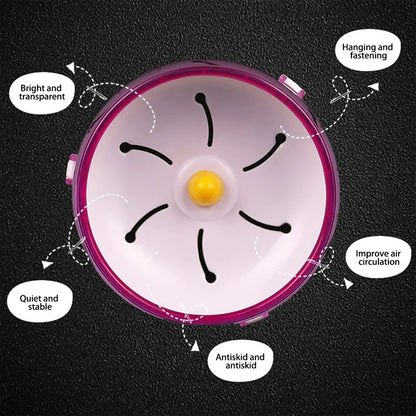 Hamster Wheel Running Disc Toy Sport Running Silent Transparent Small Pet Rotatory Jogging Wheel Toys Pet Hamster Cage Supplies Beauty World Shop