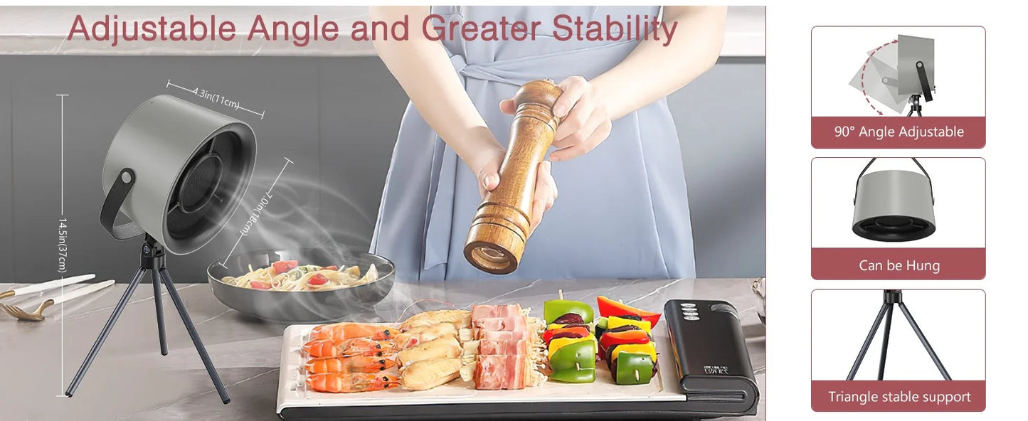 2025 New Portable Exhaust Fan Small Kitchen Hood Extractor Barbecue USB Supply Desktop Range Hoods Mini Suction Cooker Hood Beauty World Shop