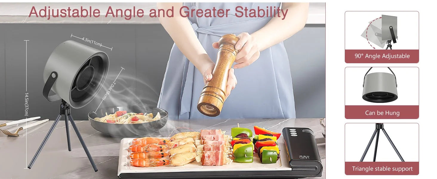 2025 New Portable Exhaust Fan Small Kitchen Hood Extractor Barbecue USB Supply Desktop Range Hoods Mini Suction Cooker Hood Beauty World Shop