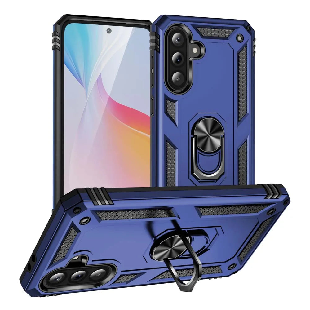Shockproof Armor For Samsung Galaxy A56 A36 A26 5G Case Phone Case Ring Stand Bumper Silicone Phone Back Cover Beauty World Shop