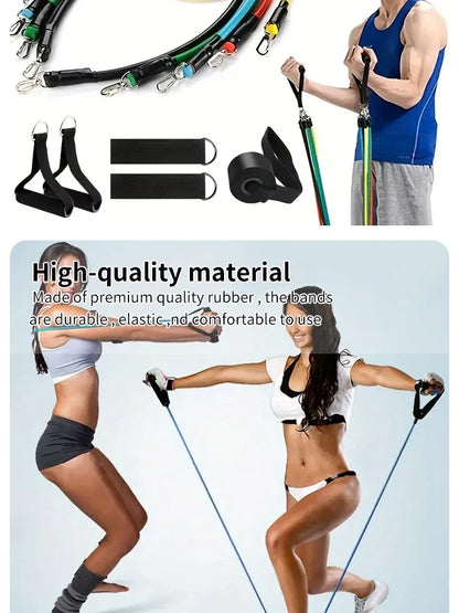11PCS Fitness Bodybuilding Elastic Bands Pull Rope Workout Bands Resistance Bands Latex Tubes Pedal Excerciser Crossfit Fit Beauty World Shop