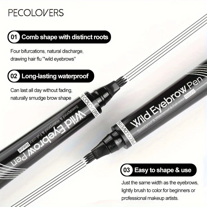 6 Colors 1pc Eyebrow Pen Waterproof 4 Split Tip Eyebrows Pen Eyebrow Tattoo Pen Waterproof Liquid Black Eyebrow Makeup Pencil Beauty Fashion