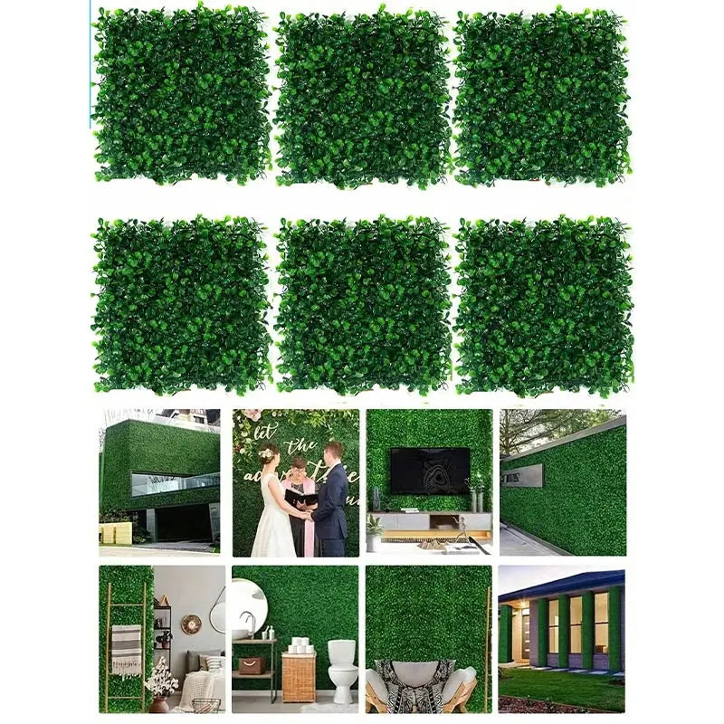 10pcs Artificial Plants Grass Wall Panel Boxwood Hedge Greenery UV Protection Green Decor Privacy Fence Backyard Screen Wedding Beauty World Shop