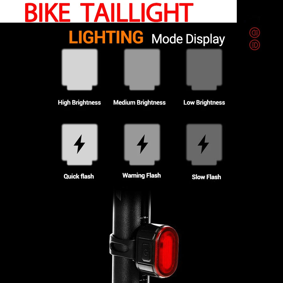 USB Rechargeable Bicycle Lights Bike Safety Warning Lamp Outdoor Waterproof Cycling Flashlight For Mountain And Road Bikes Beauty World Shop