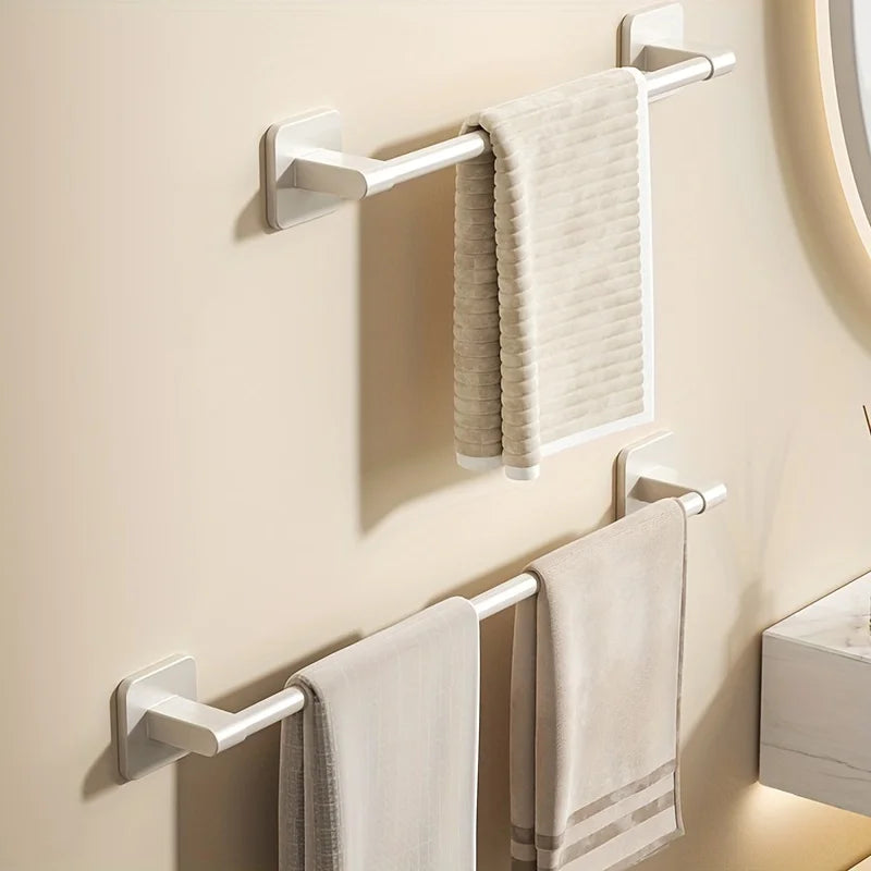 1 Piece Of Bathroom Facilities White Non-Perforated Wall-Mounted Bathroom Towel Bar Size 40-60cm Storage Rack Towel Rack Beauty World Shop
