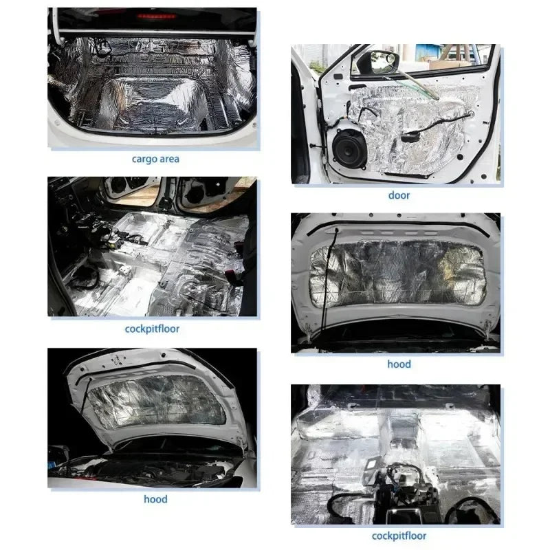 Sound Deadener Mat Auto Acoustic Thermal Mat Sound Proof Wall Panels Car Deadening Noise Insulation Mats for Car 5/10mm 200x50cm Beauty World Shop